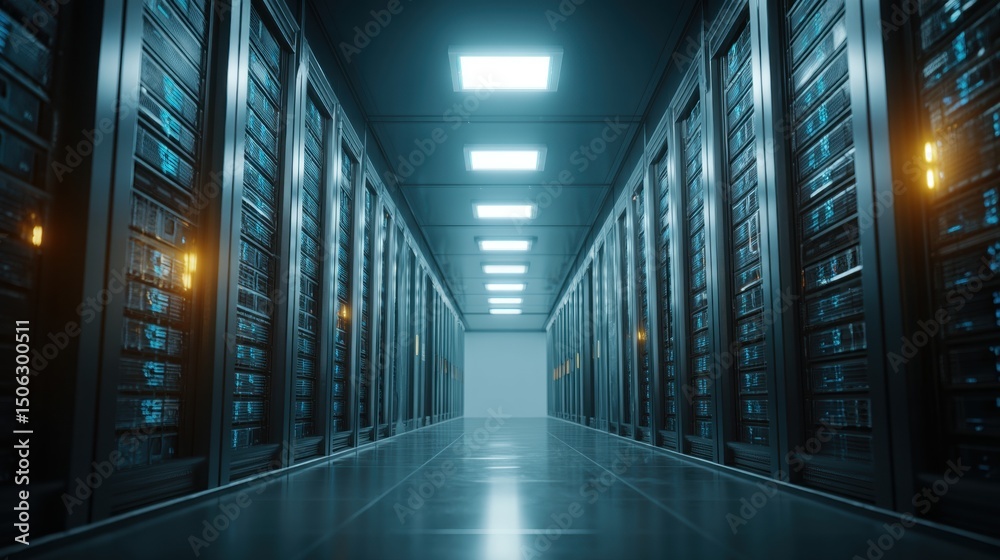 High-Tech Data Center with Modern Infrastructure High-Tech Data Center with Modern Infrastructure