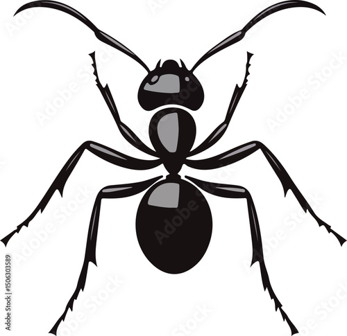 Ants black and white vector