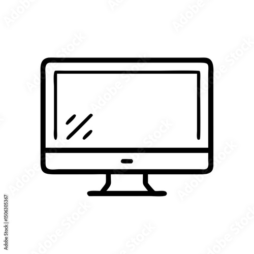 Monitor Display Screen Icon Representing Digital Viewing and Computer Interface