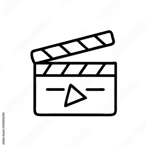 Movie Clapperboard Icon Representing Cinema, Filmmaking, and Video Production
