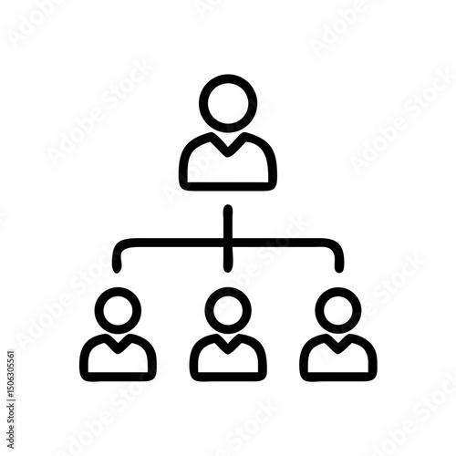 Organizational Hierarchy Icon Representing Company Structure and Management Levels