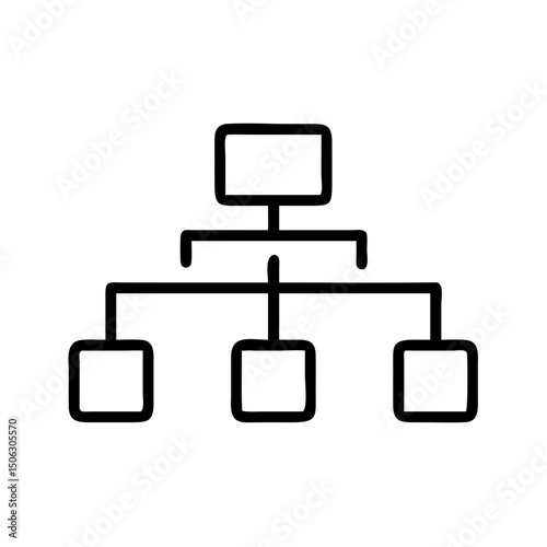 Organizational Hierarchy Icon Representing Business Structure and Team Management