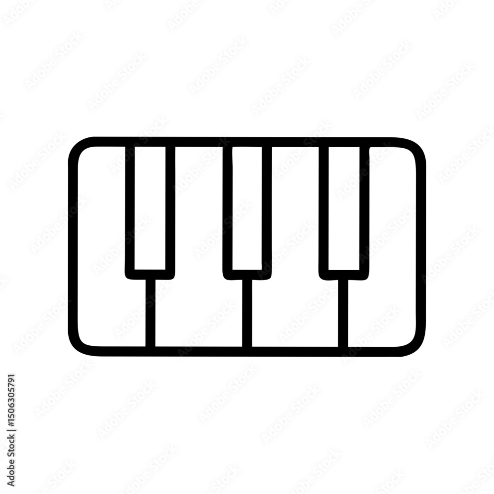 Naklejka premium Piano Keys Icon Representing Musical Instrument and Classical Sound