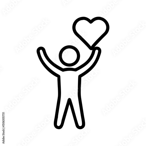 Person Holding Heart Icon Representing Kindness, Care, and Emotional Giving