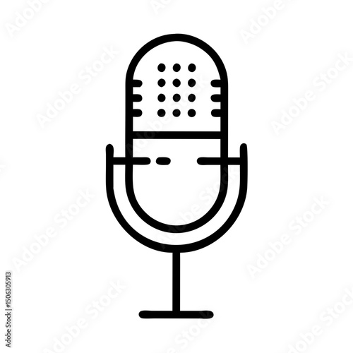 Podcast Microphone Icon Representing Audio Broadcasting and Digital Media