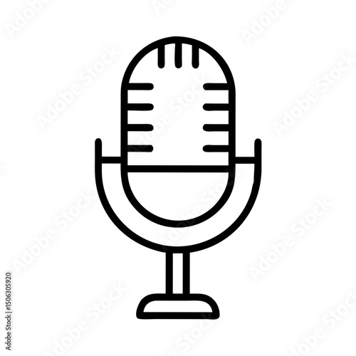Podcast Microphone Icon Representing Audio Broadcasting and Digital Media