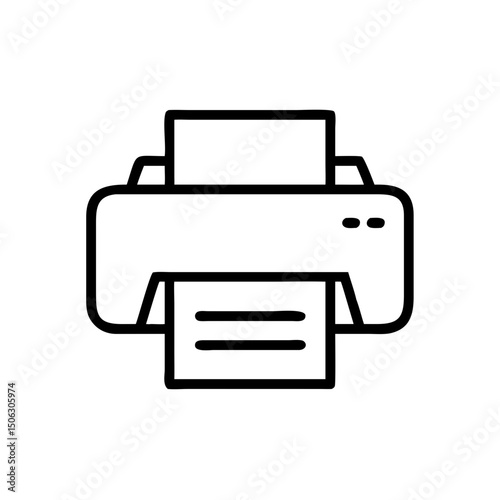 Printer Output Device Icon Representing Document Printing and Office Equipment