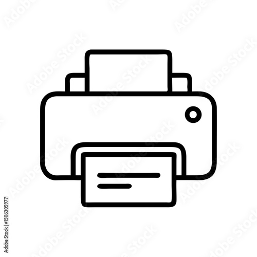 Printer Output Device Icon Representing Document Printing and Office Equipment