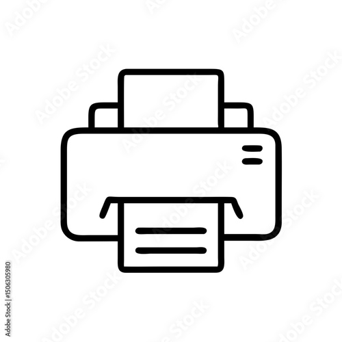 Printer Output Device Icon Representing Document Printing and Office Equipment