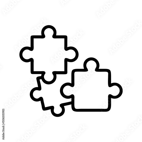 Puzzle Pieces Connection Icon Representing Collaboration, Integration, and Strategic Fit