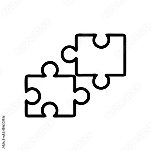 Puzzle Pieces Connection Icon Representing Collaboration, Integration, and Strategic Fit