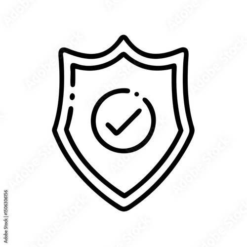 Shield Security Badge Icon Representing Protection, Safety, and Digital Defense