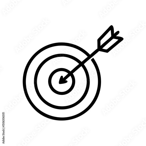 Target with Arrow Icon Representing Goal Achievement and Precision