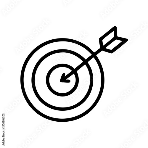 Target with Arrow Icon Representing Goal Achievement and Precision