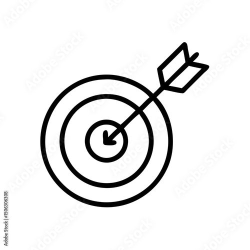 Target with Arrow Icon Representing Goal Achievement and Precision
