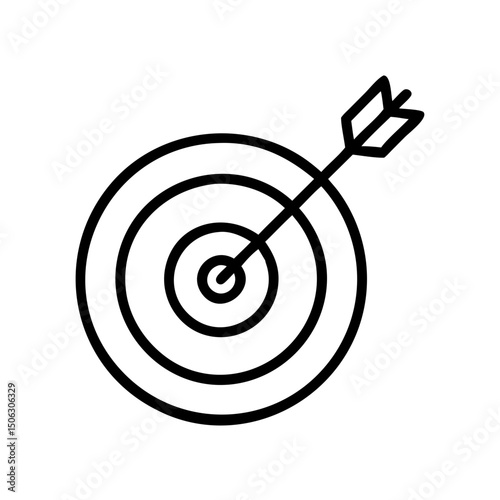 Target with Arrow Icon Representing Goal Achievement and Precision