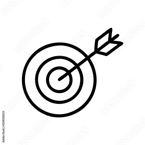Target with Arrow Icon Representing Goal Achievement and Precision