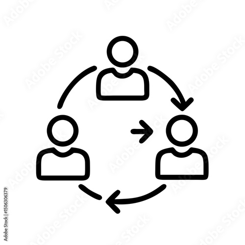 Team Collaboration Icon Representing Groupwork and Cooperative Effort