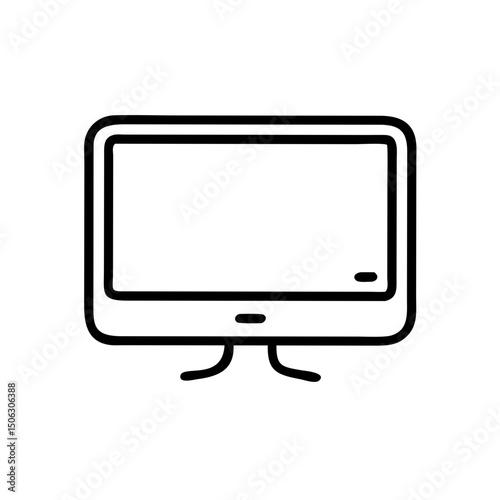 Television Monitor Icon Representing Display Screen and Media Viewing