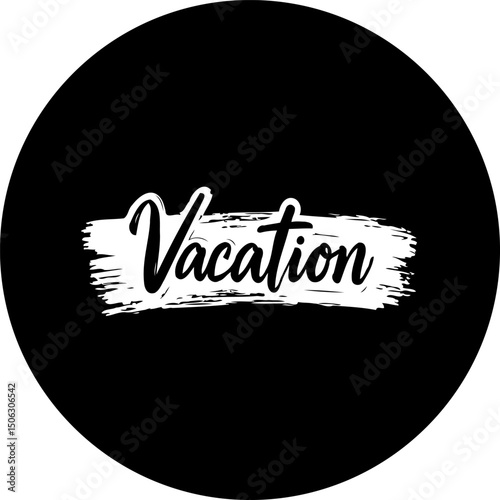 Monochrome vacation concept with brush stroke, evoking leisure and adventure