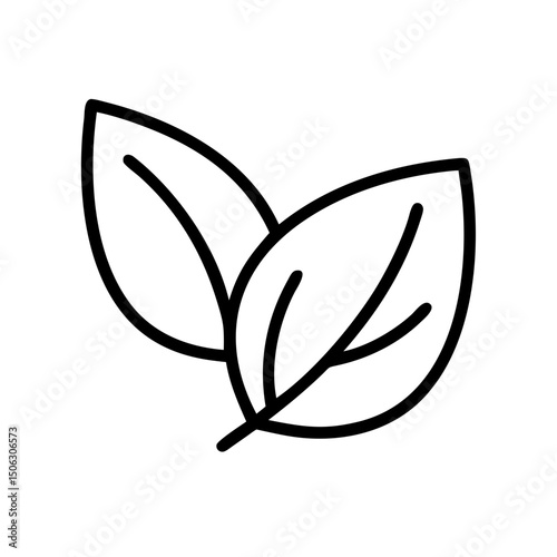 Leaves Icon Representing Nature, Ecology, and Organic Concepts