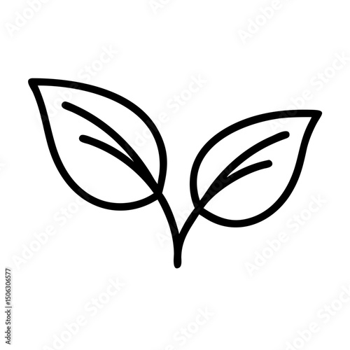 Leaves Icon Representing Nature, Ecology, and Organic Concepts