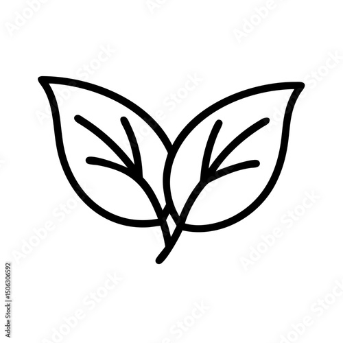 Leaves Icon Representing Nature, Ecology, and Organic Concepts