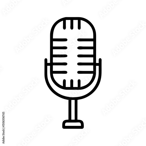 Microphone Icon Representing Audio Recording, Voice Communication, and Sound Broadcasting