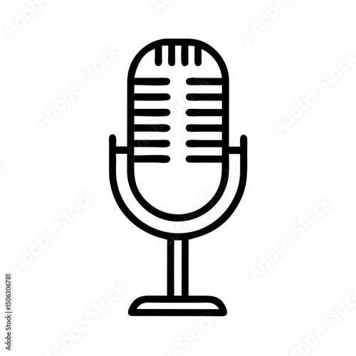Microphone Icon Representing Audio Recording, Voice Communication, and Sound Broadcasting
