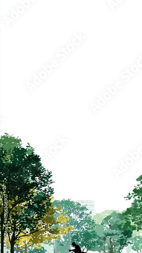 Wallpaper Mural Tranquil Park Scene Lush Green and Yellow Trees in Sunlight Torontodigital.ca