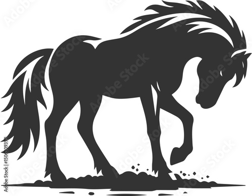Animal drawing silhouette of a horse vector