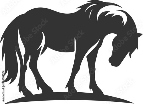 Animal drawing silhouette of a horse vector