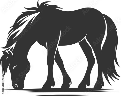 Animal drawing silhouette of a horse vector