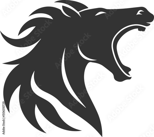 Animal drawing silhouette of a horse vector