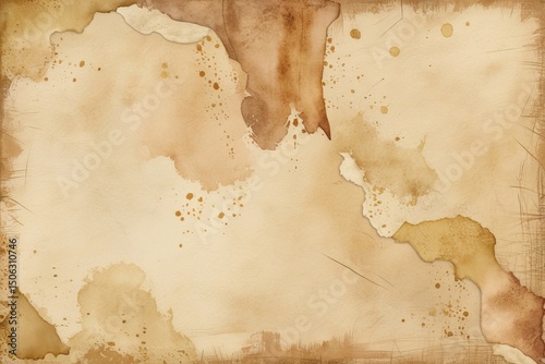Aged, Water-Stained Paper Texture Background