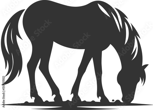Animal drawing silhouette of a horse vector