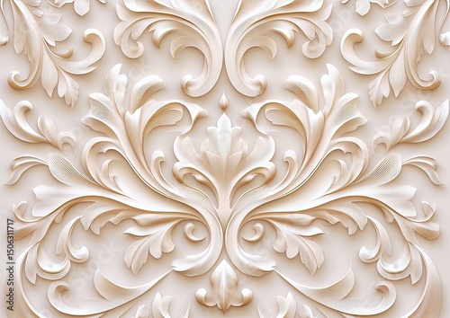 Ornate, embossed floral design