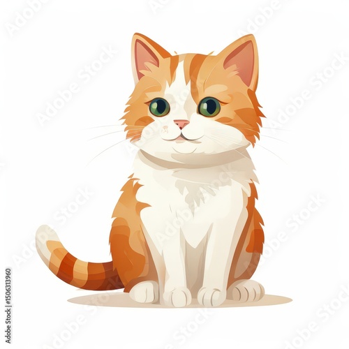 an AI Image Generator, Adorable Orange Tabby Cat Sitting