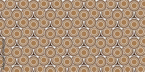 Seamless Brown and White Concentric Circles Pattern, Abstract Modern Retro Circles Repeat Background in Earth Tones, Earthy Geometric Design: Warm Brown and White Motif.