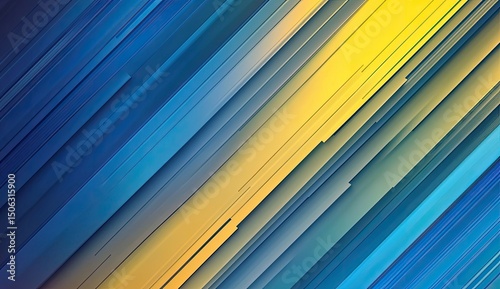Diagonal lines of blue and yellow gradients