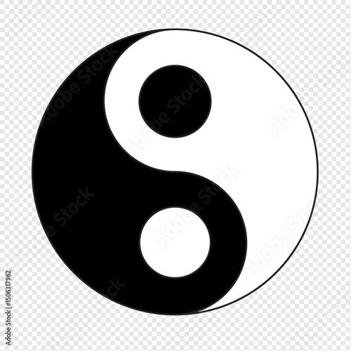 Ying Yang symbol for balance and harmony flat vector icon for app and website,member,logo,community,background,accent,illustration