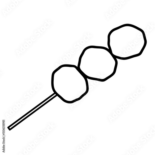 Skewered fruit illustration 