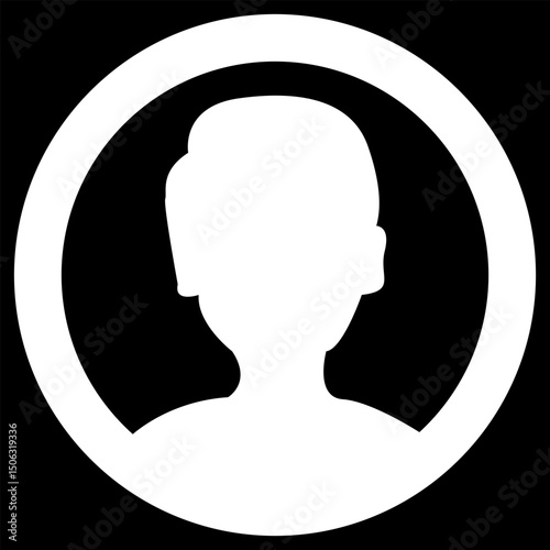 Portrait of a man, silhouette, avatar or profile of an unknown unidentified person. African-American man, person, people. Black and white vector illustration. All objects are isolated