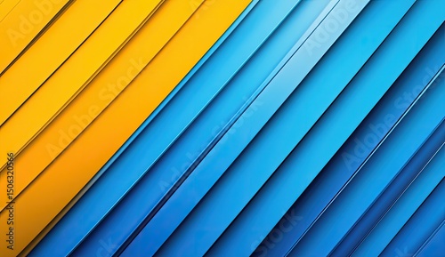 Diagonal stripes of vibrant yellow and blue
