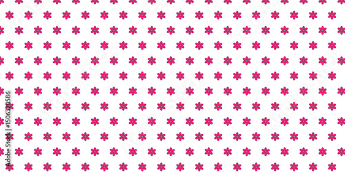 Seamless Pink Floral Pattern on White Background, 
Vibrant Abstract Flower Repeat Motif for Design, 
Playful Geometric Blossom Texture for Spring, 
Bright Digital Wallpaper with Simple Pink Flowers.