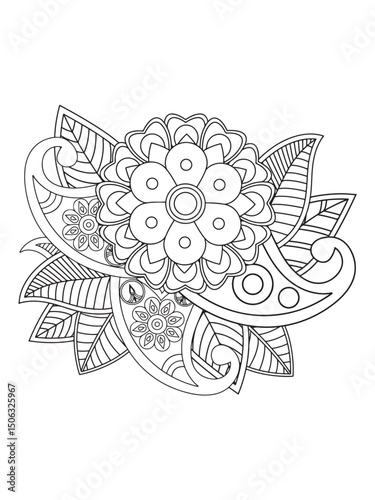 Flower coloring pages for adults