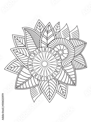 Flower coloring pages for adults