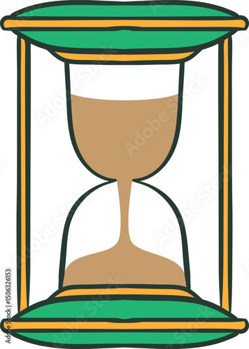 Cartoon hourglass, perfect for time, countdowns, deadlines, productivity, and educational or game-themed designs. Isolated on white
