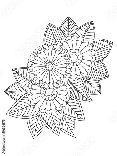 Flower coloring pages for adults