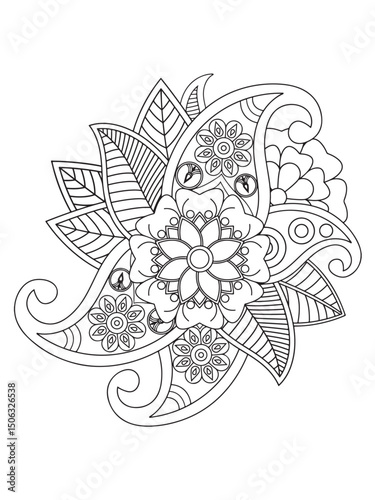 Flower coloring pages for adults